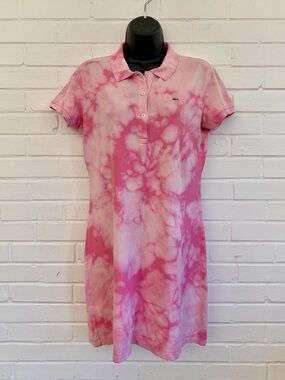 Lacoste Pink Tie-Dye Polo Dress, SZ 42 (US 10), EUC